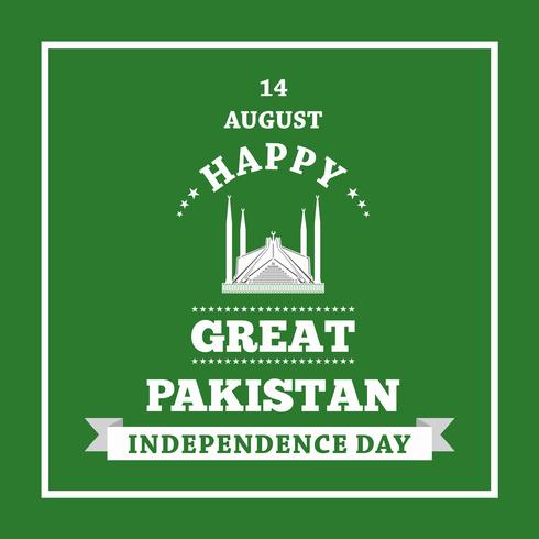 Happy Independence Day 14 August Pakistan Greeting Card vector