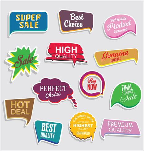 Modern badges stickers and labels collection vector