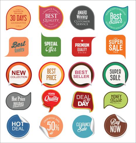 Modern badges stickers and labels collection vector