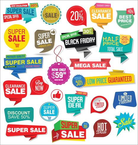 Modern badges stickers and labels collection vector