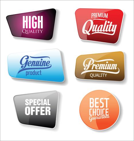 Modern badges stickers and labels collection vector