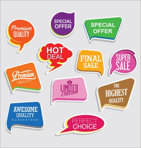 Modern badges stickers and labels collection vector