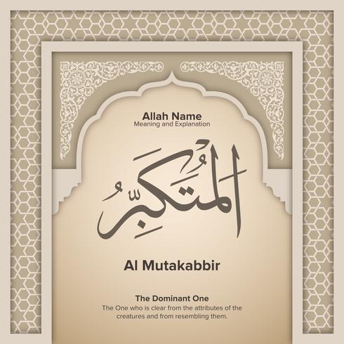 99 names of Allah with Meaning and Explanation vector