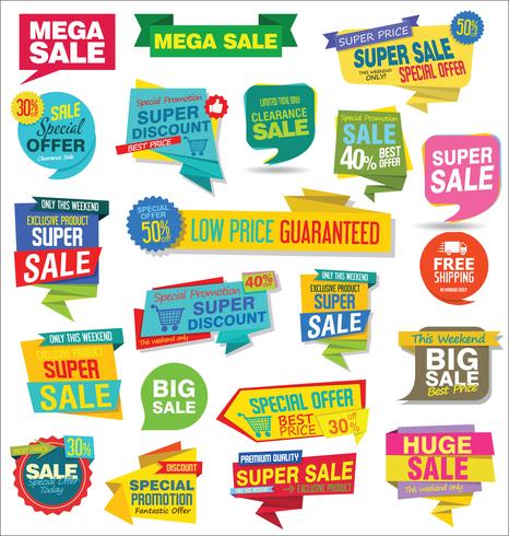 Modern badges stickers and labels collection vector