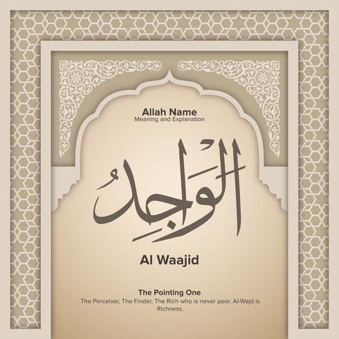 99 names of Allah with Meaning and Explanation vector