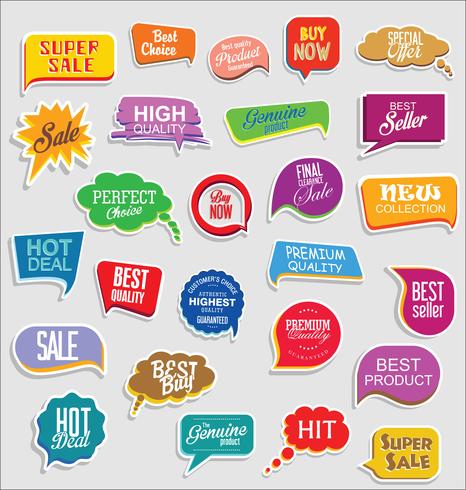 Modern badges stickers and labels collection vector