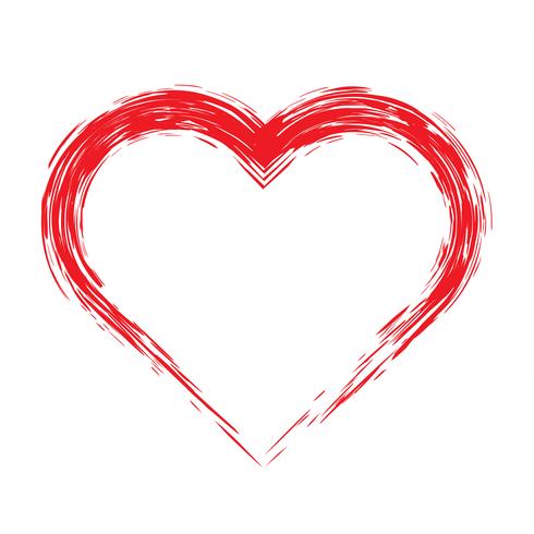 Pincel dibujo caligrafía corazón, aislado en blanco vector