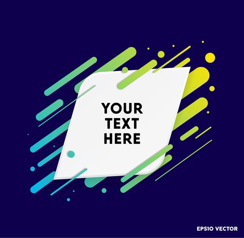 Vector background with paper card and abstract colorful shapes