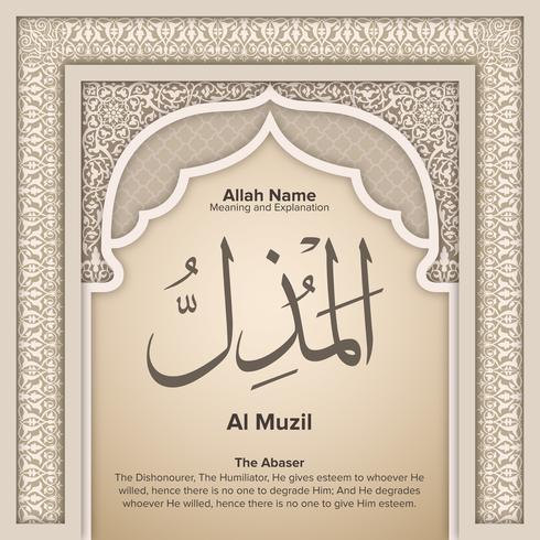 99 names of Allah with Meaning and Explanation vector