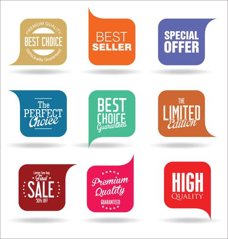 Modern badges stickers and labels collection vector