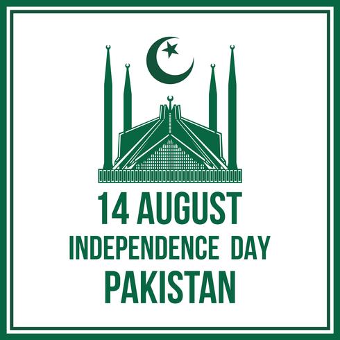 Happy Independence Day 14 August Pakistan Greeting Card vector