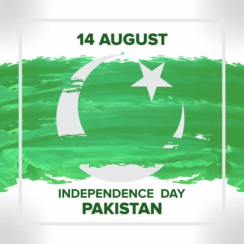 Happy Independence Day 14 August Pakistan Greeting Card vector