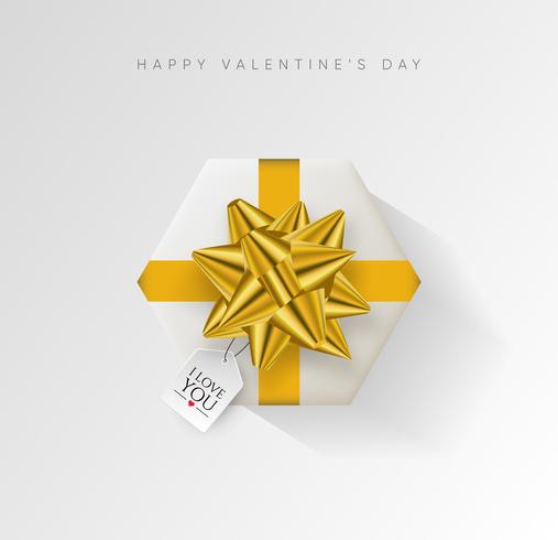 Fondo de vector de día de San Valentín. Caja de regalo envuelta colorida con la cinta. Ilustración vectorial festivo