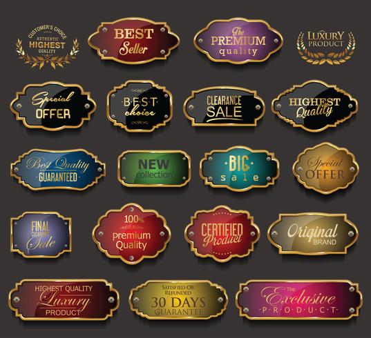 Retro vintage frames and labels collection vector