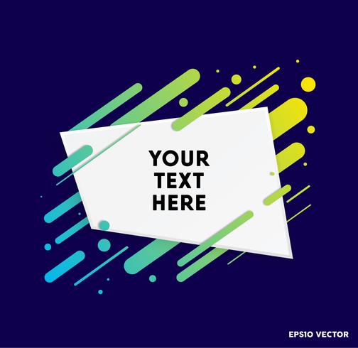 Vector background with paper card and abstract colorful shapes