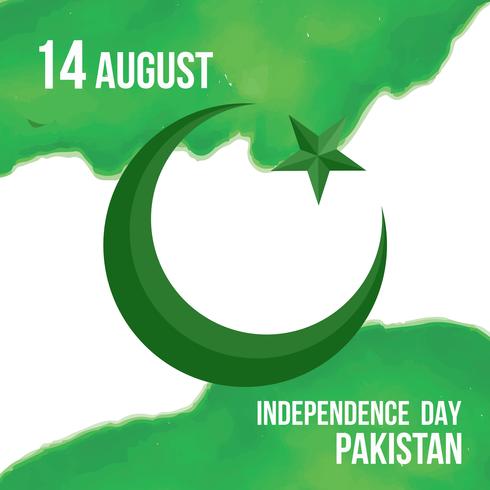 Feliz día de la independencia 14 de agosto Pakistán Tarjeta de felicitación vector