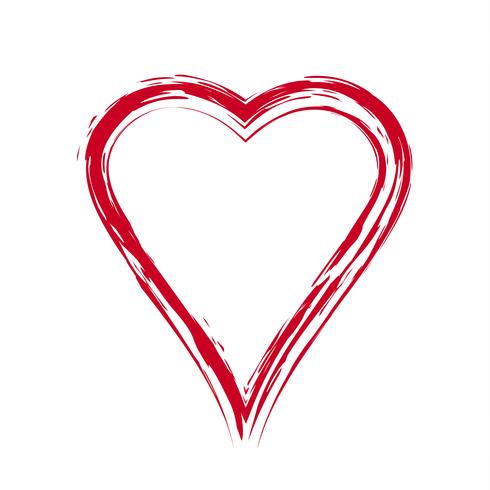 Pincel dibujo caligrafía corazón, aislado en blanco vector