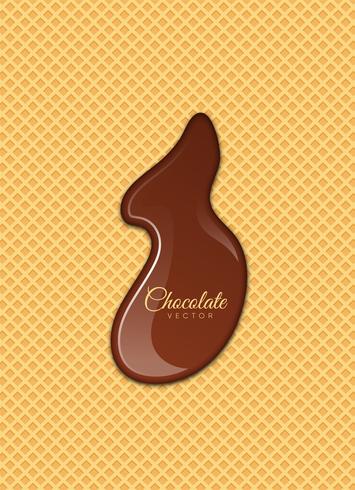 Liquid Chocolate or Brown Paint. Vector illustration.