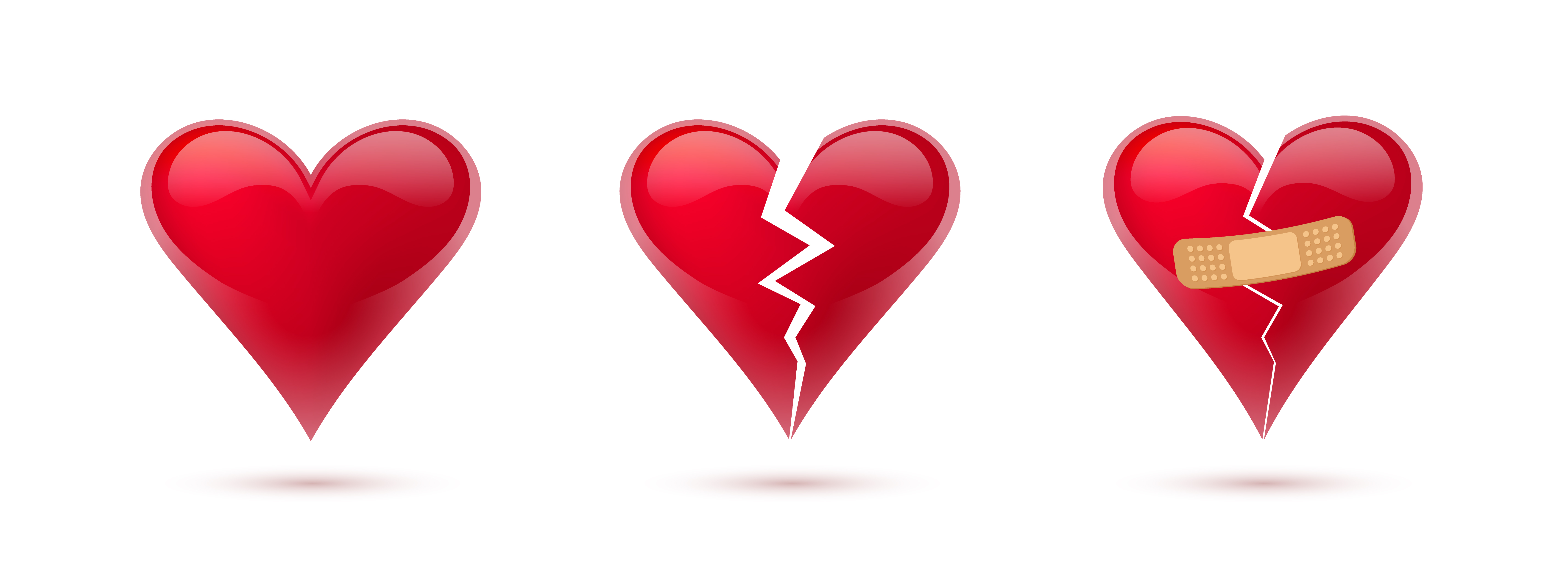 Download Broken hearts vector set of realistic icons and symbols ...