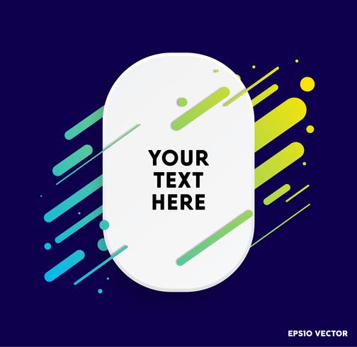 Vector background with paper card and abstract colorful shapes