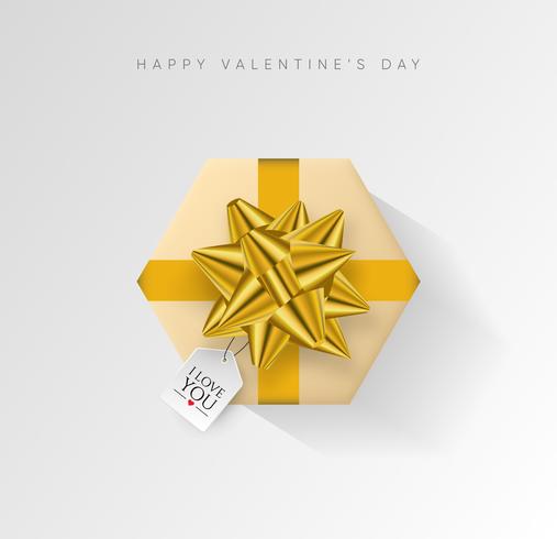 Fondo de vector de día de San Valentín. Caja de regalo envuelta colorida con la cinta. Ilustración vectorial festivo