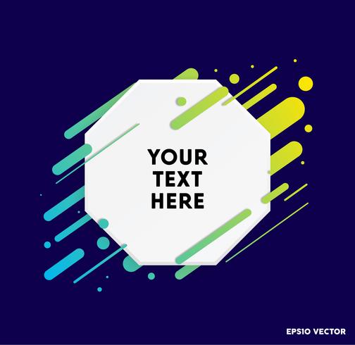 Vector background with paper card and abstract colorful shapes