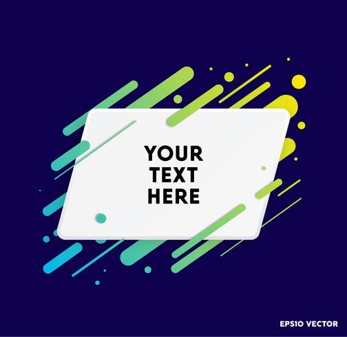 Vector background with paper card and abstract colorful shapes