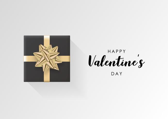 Valentines day vector background. Colorful wrapped gift box with ribbon