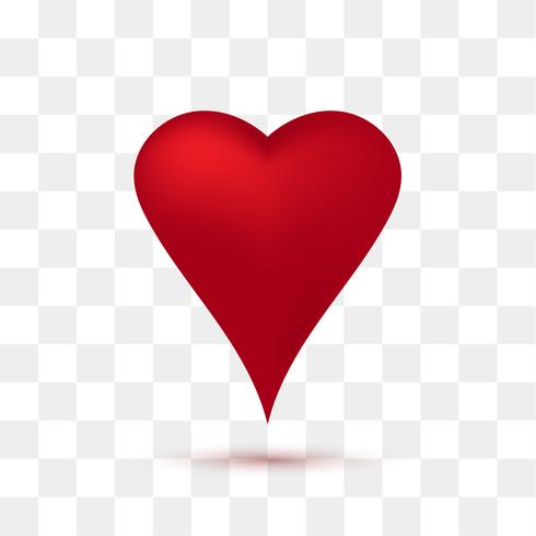 Soft red heart with transparent background. Vector illustration