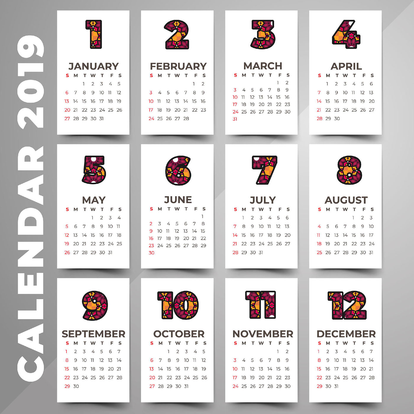 Yearly Calendar Clipart Printable Year Calendar Images and Photos finder