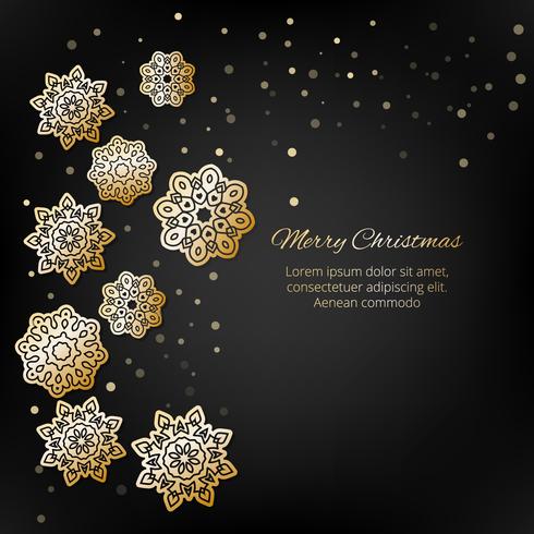 Merry Christmas Snowflakes with shadow on a luxury background. vector