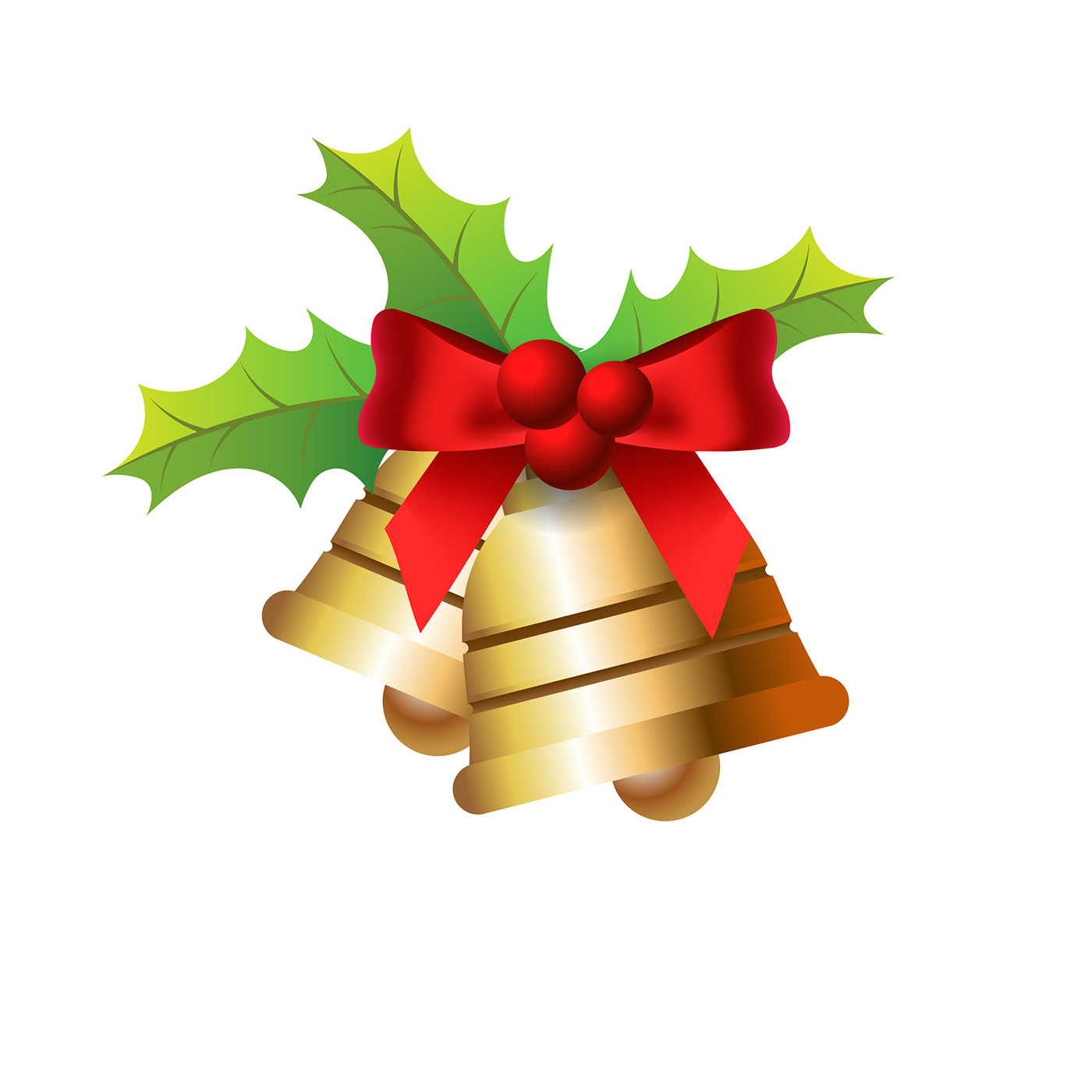 Dekorationen frohe Goldene Weihnachtsglocken - Download Kostenlos Vector, Clipart Graphics