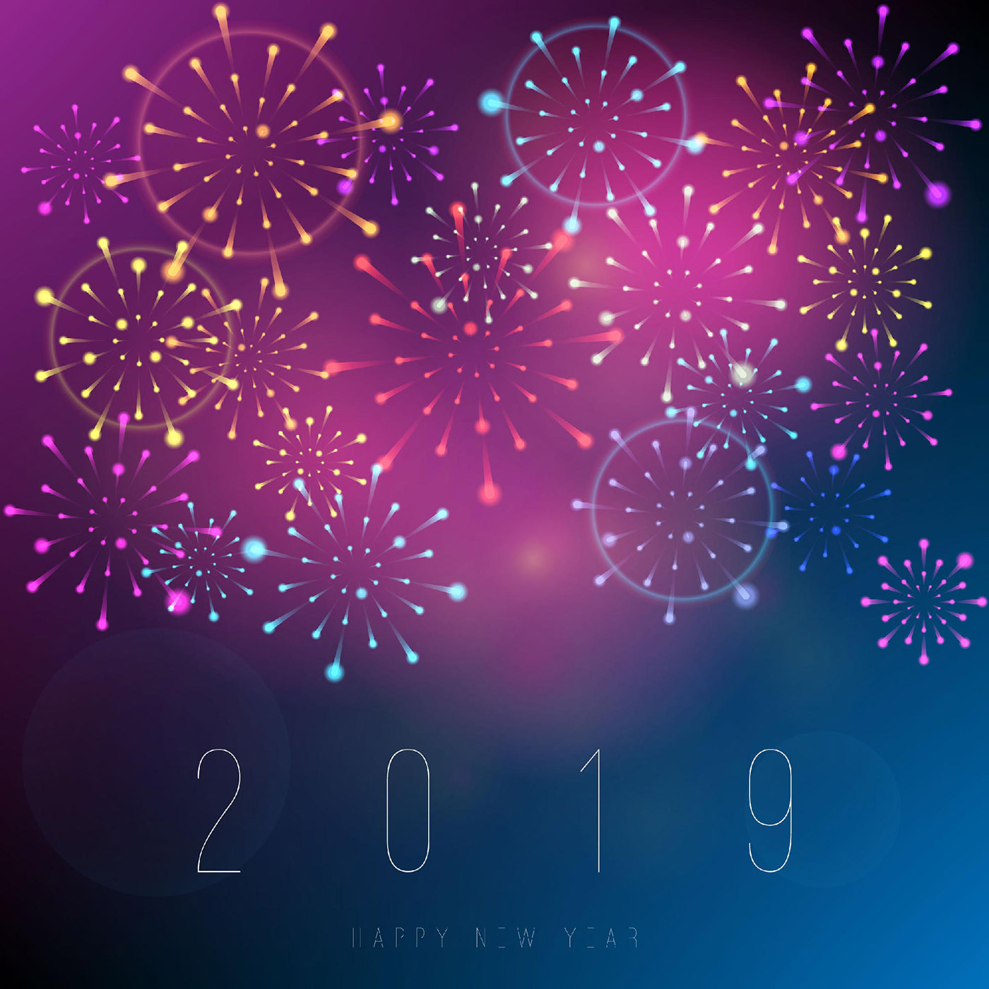 Download Realistic fireworks new year 2019 background - Download ...