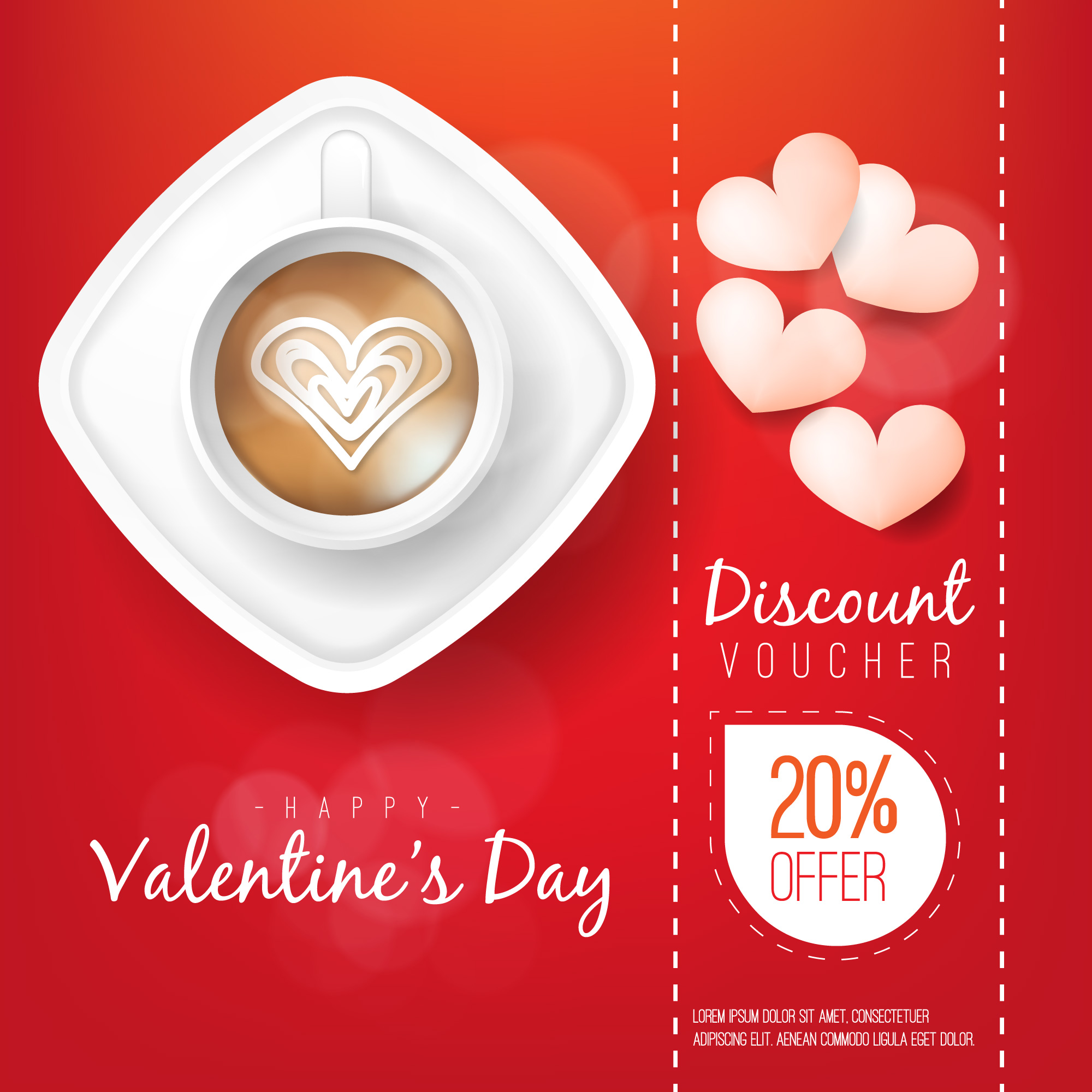 Download Blank valentines greeting card and red coffee cup on red ...