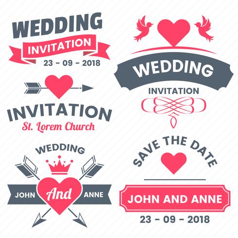 Wedding Retro Vintage Vector Label