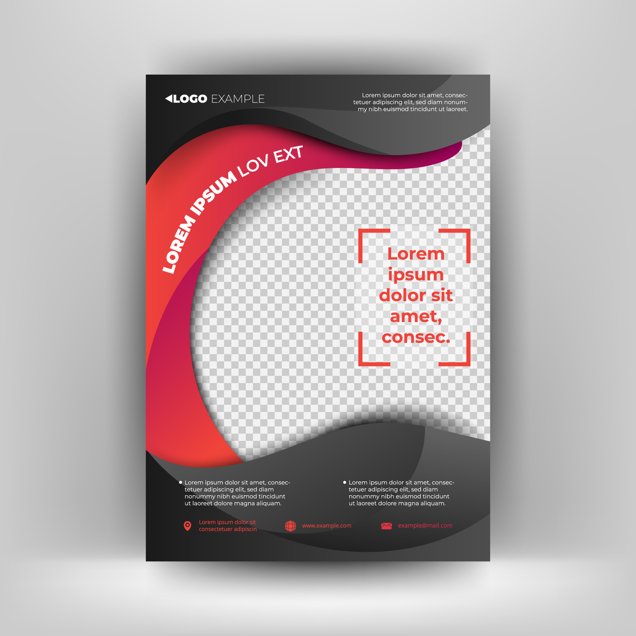 Black and red business flyer  template  Modern background 
