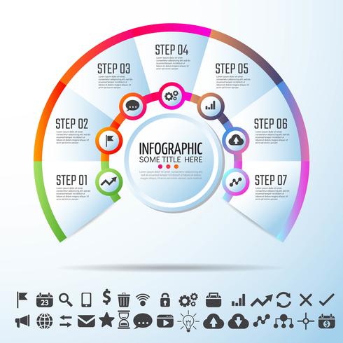 Plantilla de diseño de infografías de círculo vector