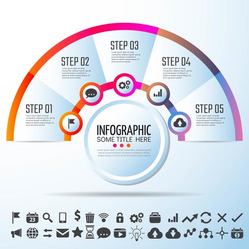 Plantilla de diseño de infografías de círculo vector