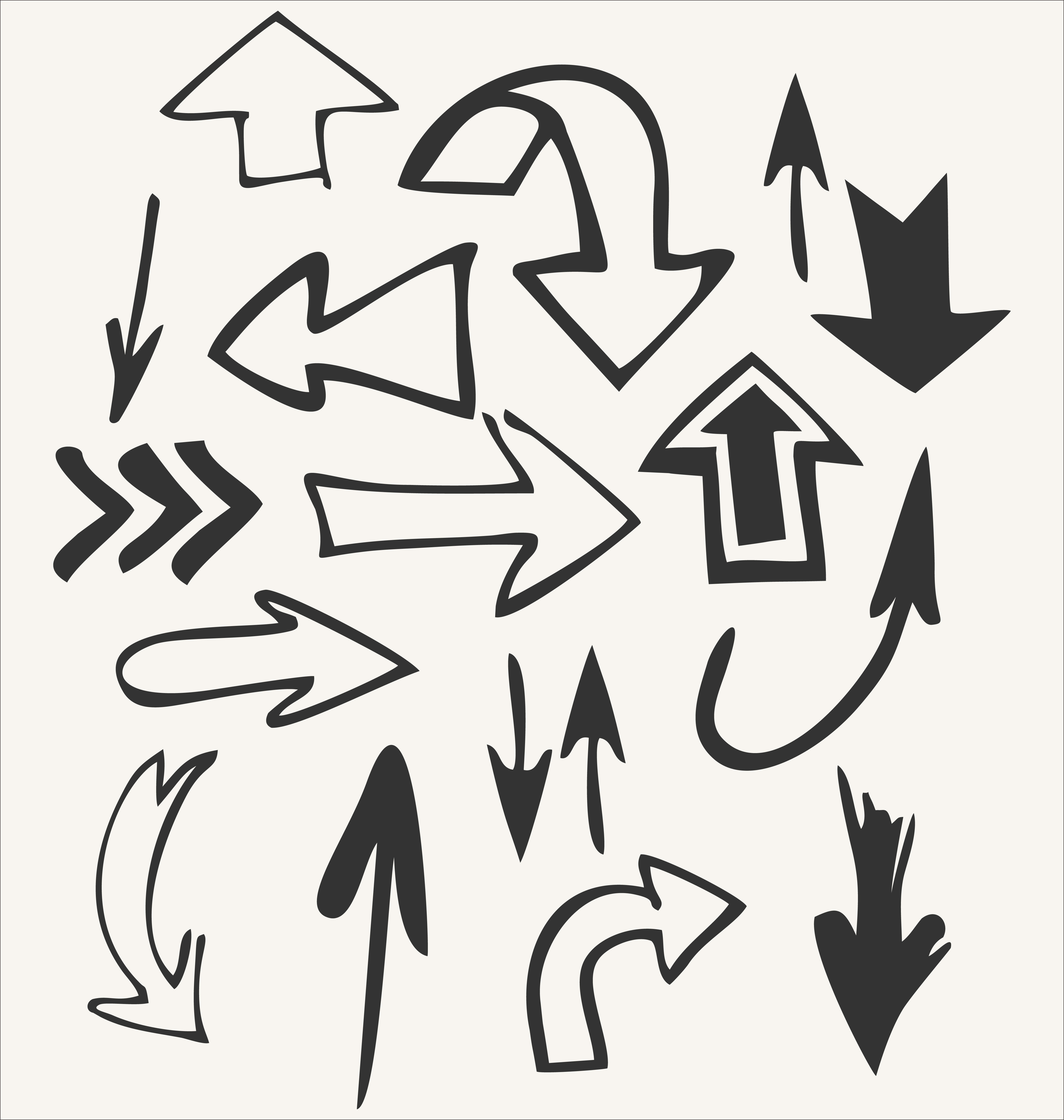 Download Hand drawn vector set of arrow shapes isolated on white - Download Free Vectors, Clipart ...