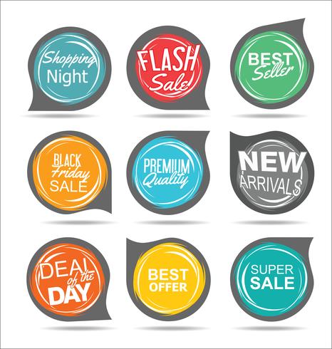 Modern badges stickers and labels collection vector