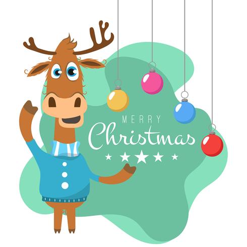 Christmas background with reindeer - Download Free Vectors, Clipart