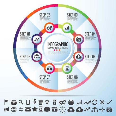 Plantilla de diseño de infografías de círculo vector