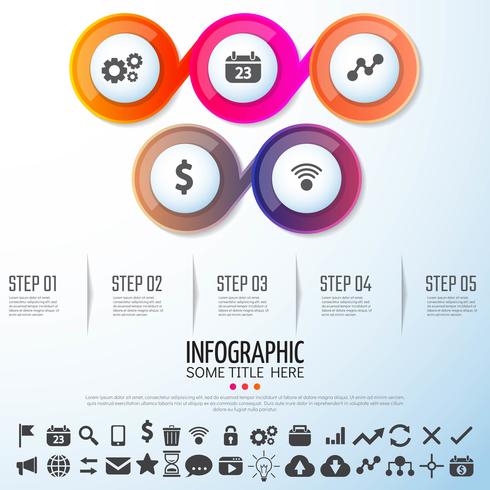 Plantilla de diseño de infografías de círculo vector