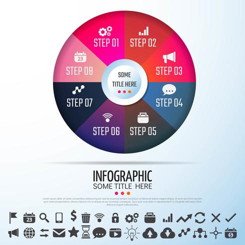 Plantilla de diseño de infografías de círculo vector