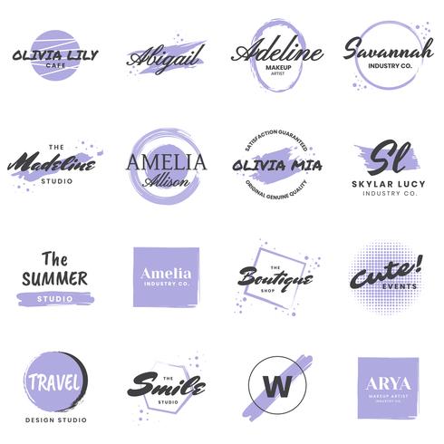 Logo retro vintage femenino para banner vector