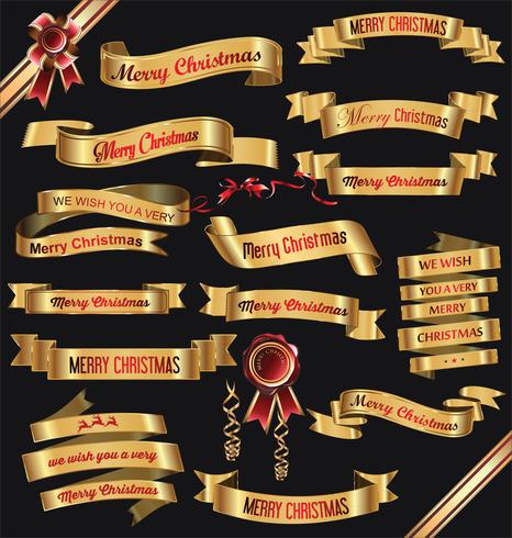 merry Christmas ribbons vector