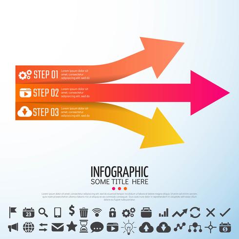 Flecha Infografía plantilla de diseño vector