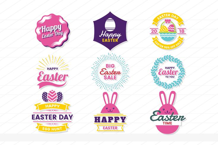 easter Retro Vintage Vector Label