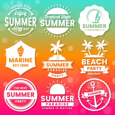 Summer Retro Vector Logo for banner