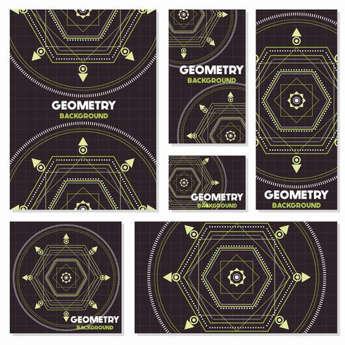 Old retro geometry Vintage style background Design Template vector